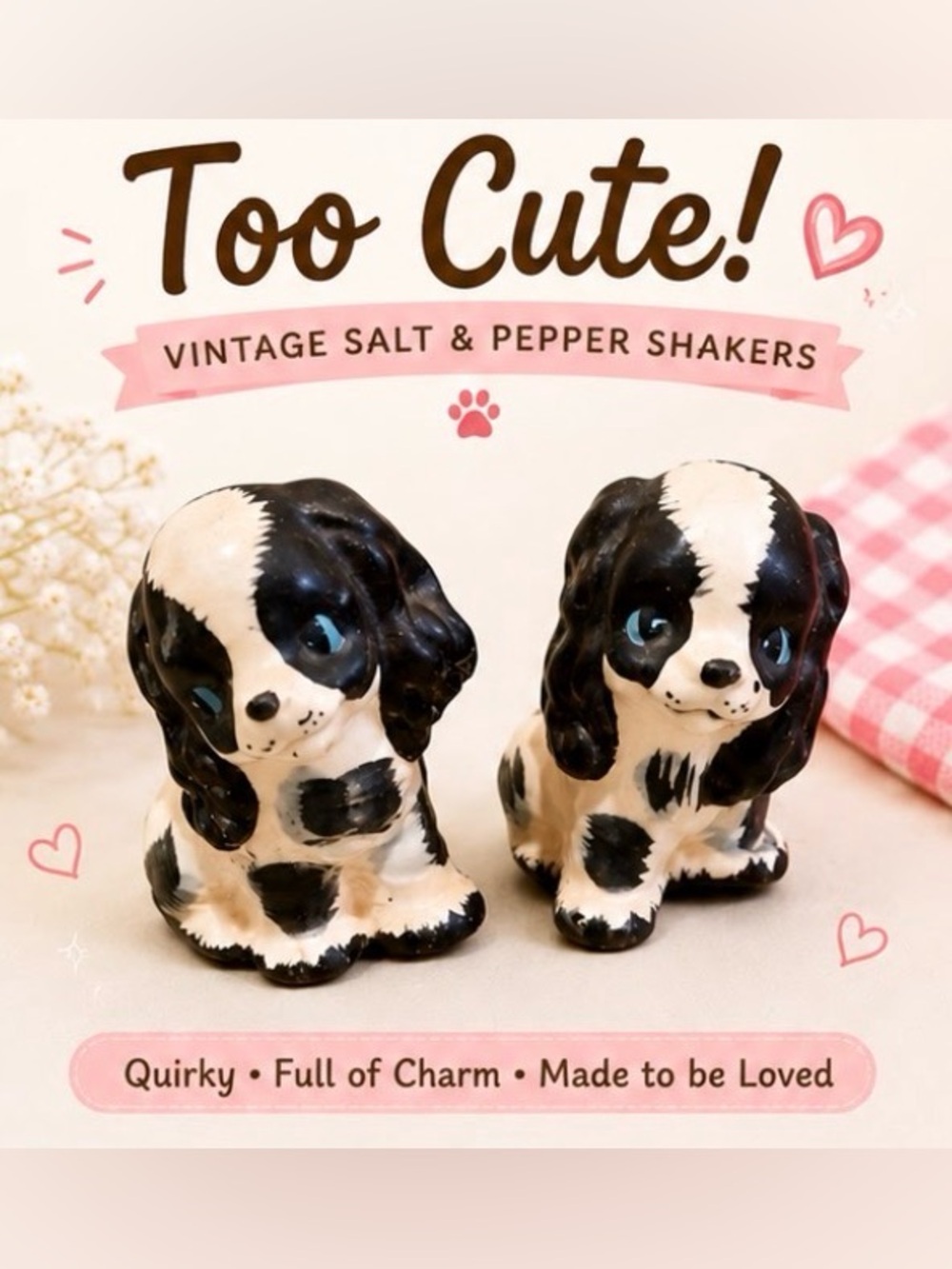 Salt and pepper shaker puppies VINTAGE JAPAN